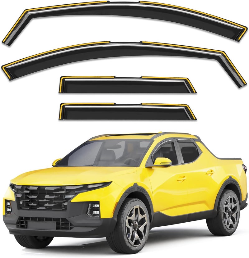 Deejecsun in-Channel Window Rain Guards Fit for Hyundai Santa Cruz 2022-2026 Rain Guards Extra Durable Window Deflectors Visors Vent Visors Shades Vent Car Accessories -4 pcs - Image 1